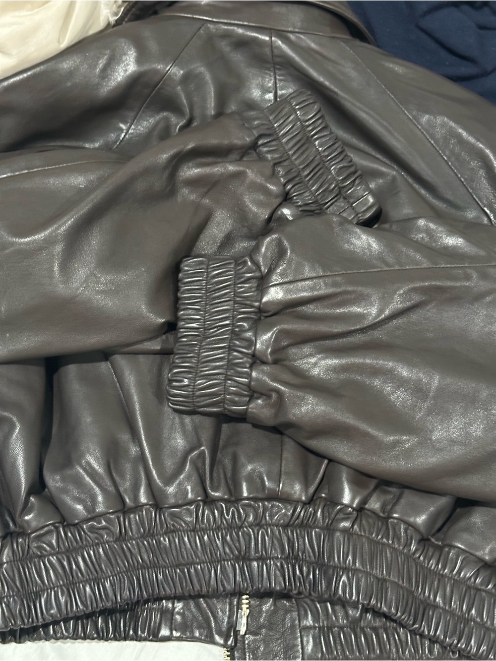 ALLSAINTS CROPPED SHEEP LEATHER JACKET - Picture 7 of 13